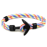 TANGYIN 2018 New Fashion Survival Rope Chain Multilayer Anchor Charm Bracelets And Bangles Men Women Gift Sport Hooks Navy Style